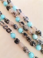 Κολιέ με Ασπρόμαυρο και Γαλάζιο Αχάτη - Image 4