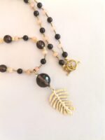 Κολιέ με Smoky Quartz και Μπεζ Jade - Image 5