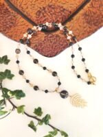 Κολιέ με Smoky Quartz και Μπεζ Jade - Image 6