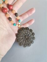 Ethnic Πολύχρωμο Κολιέ με Μοτίφ Λουλούδι - Image 5