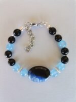 Βραχιόλι με Γαλάζιο Jade και Μαύρο Όνυχα - Image 4