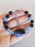 Βραχιόλι με Γαλάζιο Jade και Μαύρο Όνυχα - Image 3