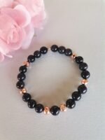 Ελαστικό Βραχιόλι με Χρυσόλιθο και Ροζ Λάβα - Image 4