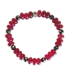 Ελαστικό Βραχιόλι με Κόκκινο Νεφρίτη