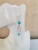 Σκουλαρίκια με Γαλάζιο Jade, Αχάτη και Μαργαριτάρια - Image 2