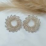 '' Mariella '' σκουλαρίκια χρυσά με λευκές πέτρες