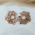 '' Loredana '' σκουλαρίκια ροζ με σομόν πέτρες