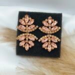 '' Beatrice '' σκουλαρίκια με σομόν πέτρες