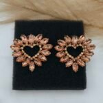 '' Valentina '' σκουλαρίκια καρδιά σομόν