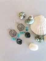 Σκουλαρίκια με Γαλάζιο Αχάτη και Ρόμβο Φίλντισι - Image 6