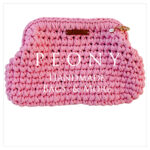 Clutch bubble pink handmade