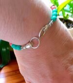 Χειροποιητο Βραχιολι με Ημιπολυτιμους λιθους Λαβα και Αιματιτη και ατσαλινα χερακια με κρικους - Image 4