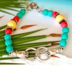 Χειροποιητο Βραχιολι με Ημιπολυτιμους λιθους Λαβα και Αιματιτη και ατσαλινα χερακια με κρικους - Image 5