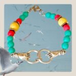 Χειροποιητο Βραχιολι με Ημιπολυτιμους λιθους Λαβα και Αιματιτη και ατσαλινα χερακια με κρικους - Image 9