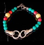 Χειροποιητο Βραχιολι με Ημιπολυτιμους λιθους Λαβα και Αιματιτη και ατσαλινα χερακια με κρικους - Image 10