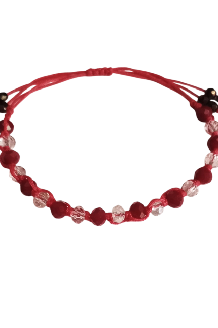 Γυναικείο βραχιόλι με κρύσταλλα και μακραμέ πλέξη