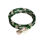 Γυναικείο βραχιόλι πολύσειρο με πράσινες seed beads