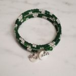 Γυναικείο βραχιόλι πολύσειρο με πράσινες seed beads