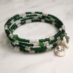 Γυναικείο βραχιόλι πολύσειρο με πράσινες seed beads