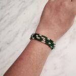 Γυναικείο βραχιόλι πολύσειρο με πράσινες seed beads