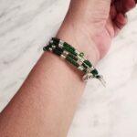 Γυναικείο βραχιόλι πολύσειρο με πράσινες seed beads