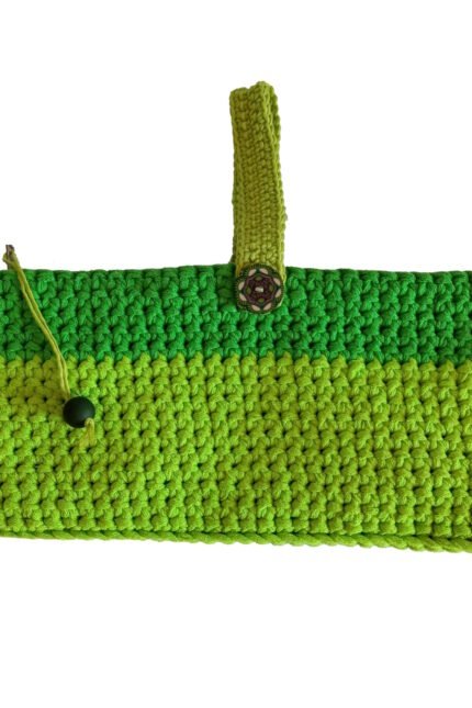 Χειροποίητο πλεκτό τσαντάκι πράσινο