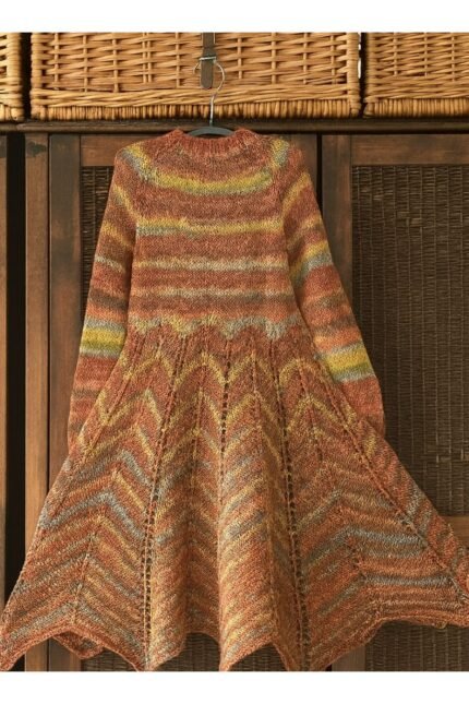 Παιδικό πλεκτό φόρεμα ζιγκ-ζαγκ – πατρόν πλεξίματος