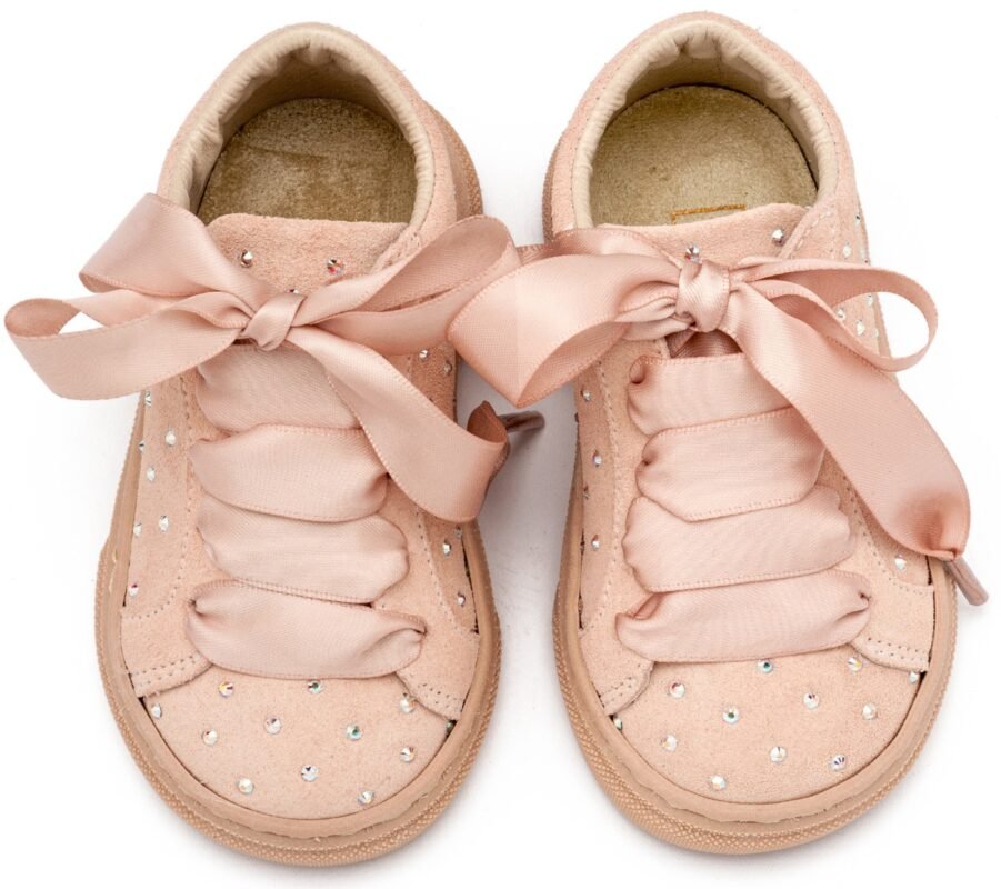 Babywalker Βαπτιστικά Sneaker Suede με Στρας LU6115 Νουντ 1
