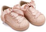 Babywalker Βαπτιστικά Sneaker Suede με Στρας LU6115 Νουντ