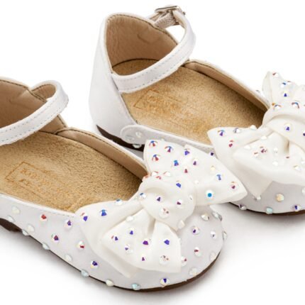 Babywalker Βαπτιστικά Γοβάκια Satin με Φιόγκο LU6121 Λευκό