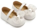 Babywalker Βαπτιστικά Γοβάκια Μονή Μπαρέτα με Φιόγκο PRI2639 Λευκό