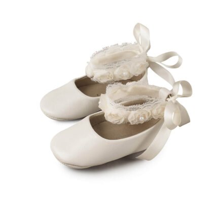 Babywalker Βαπτιστικές Δερμάτινες Μπαλαρίνες Αγκαλιάς σε Χρώμα Εκρού