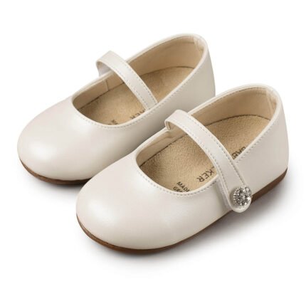 Babywalker Βαπτιστικές Δερμάτινες Μπαλαρίνες σε Χρώμα Εκρού