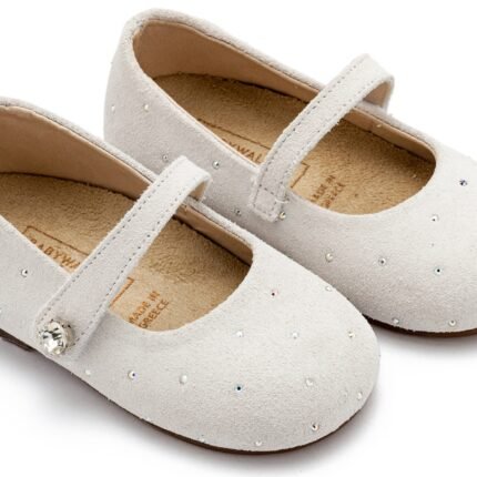 Babywalker Γοβάκι Suede με Στρας LU6009 Λευκό