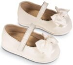 Babywalker Γοβάκι Μπαρέτα με Satin Φιόγκο και Πέρλες PRI2625 Εκρού