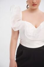 Crop Top με Οργάντζα | Plus Size Ρούχα - Image 2