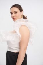 Crop Top με Οργάντζα | Plus Size Ρούχα - Image 3