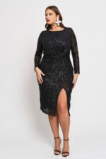 Midi Μαύρο Φόρεμα | Plus Size Ρούχα - Image 2