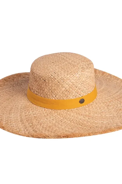 Morticia Raffia Καπέλο 'Ηλιου | Karfil Hats D.Yellow | Ελληνικά Καπέλα