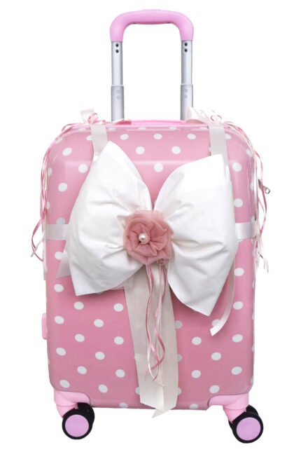 NstNastasia Βαλίτσα Ταξιδιού Βάπτισης Λευκό Πουά 1301