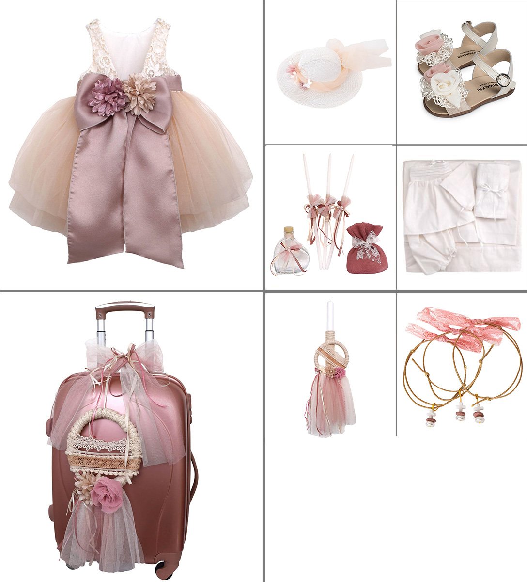 βαπτιστικα πακετα ολοκληρωμενα NstNastasia Βαπτιστικό Πακέτο Ολοκληρωμένο 8τεμάχια 0644