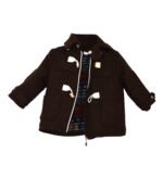 NstNastasia Βαπτιστικό Παλτό Καφέ Μοντγκόμερι Φόδρα Σχέδιο Μάλλινη 0964