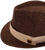 NstNastasia Βαπτιστικό Ψάθινο Καφέ Καπέλο - Image 2