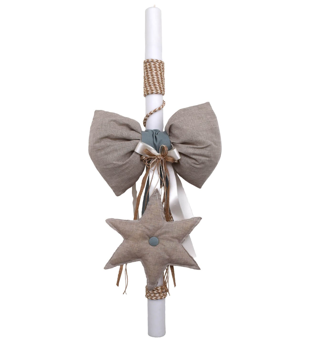 βαπτιστικες λαμπαδες αγορι NstNastasia Λαμπάδα Βάπτισης Άμμου Μέντα Φιόγκος Αστέρι 0636