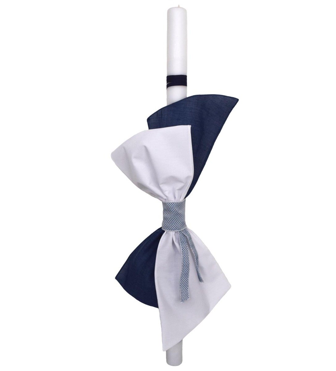 βαπτιστικες λαμπαδες αγορι NstNastasia Λαμπάδα Βάπτισης Διπλός Μπλε Φιόγκος 0711