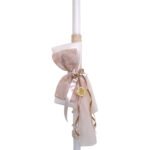 NstNastasia Λαμπάδα Βάπτισης Κάθετοι Φιόγκοι Σάπιο Μήλο Γαλλική Δαντέλα και Μάτι 0620