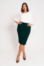 Pencil Φούστα Ελαστική Κρεπ Alora Πράσινο JUCITA