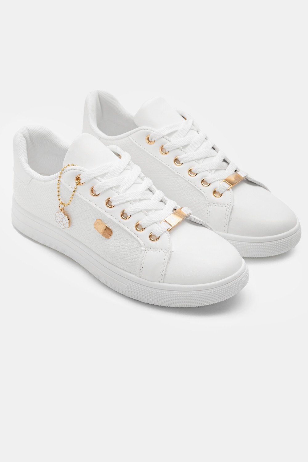 Sneakers-με-Μεταλλικές-Λεπτομέρειες-Effie-Λευκό Sneakers με Μεταλλικές Λεπτομέρειες Effie Λευκό JUCITA