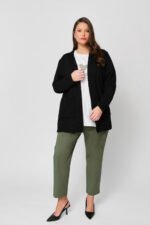 Ίσιο Καμπαρντινέ Σατινέ Παντελονι | Plus Size Ρούχα - Image 2