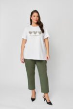 Ίσιο Καμπαρντινέ Σατινέ Παντελονι | Plus Size Ρούχα - Image 3